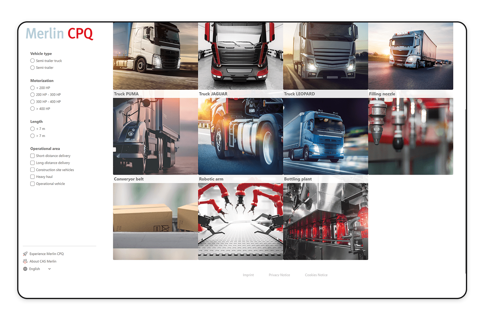 Screenshot Customer CPQ